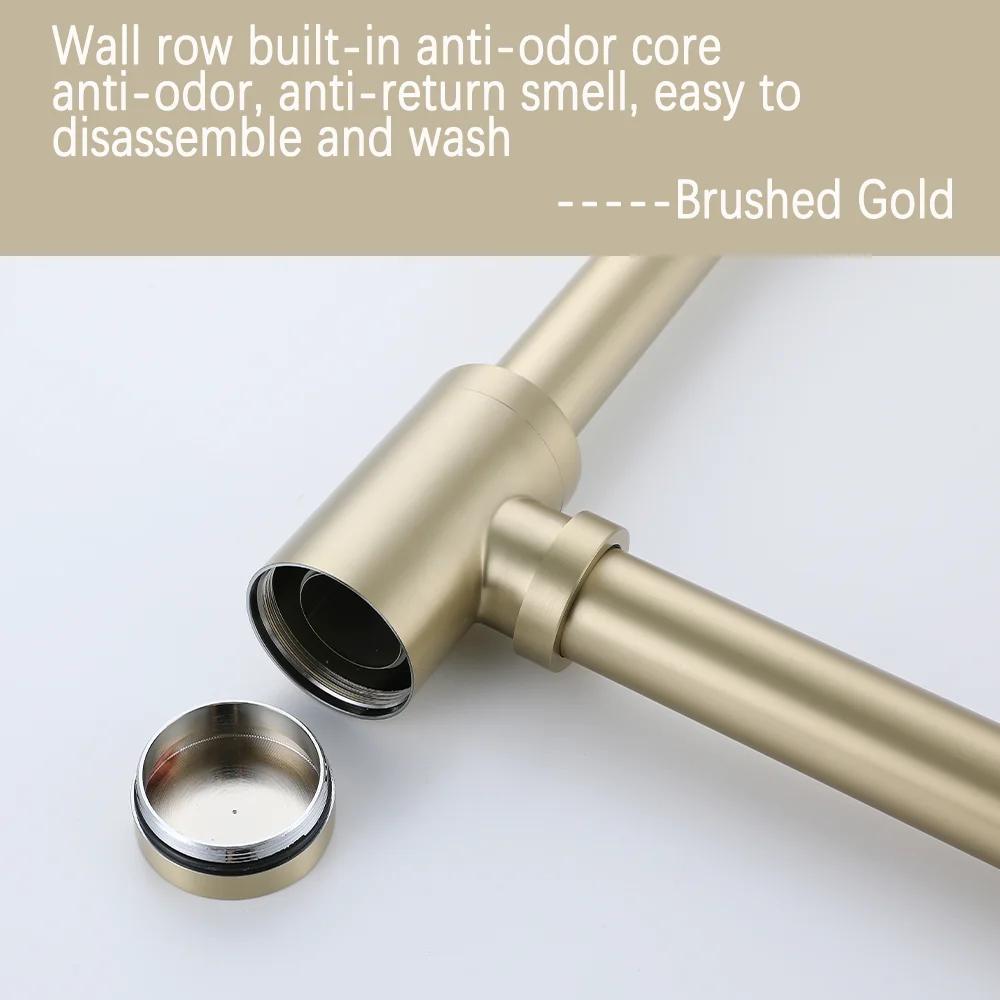 High Quality Bathroom Deodorization Insect Stopper P-Trap Bathroom Sink Siphon Drain Sewer Pipe Kit Bi-Material Drain Fitting