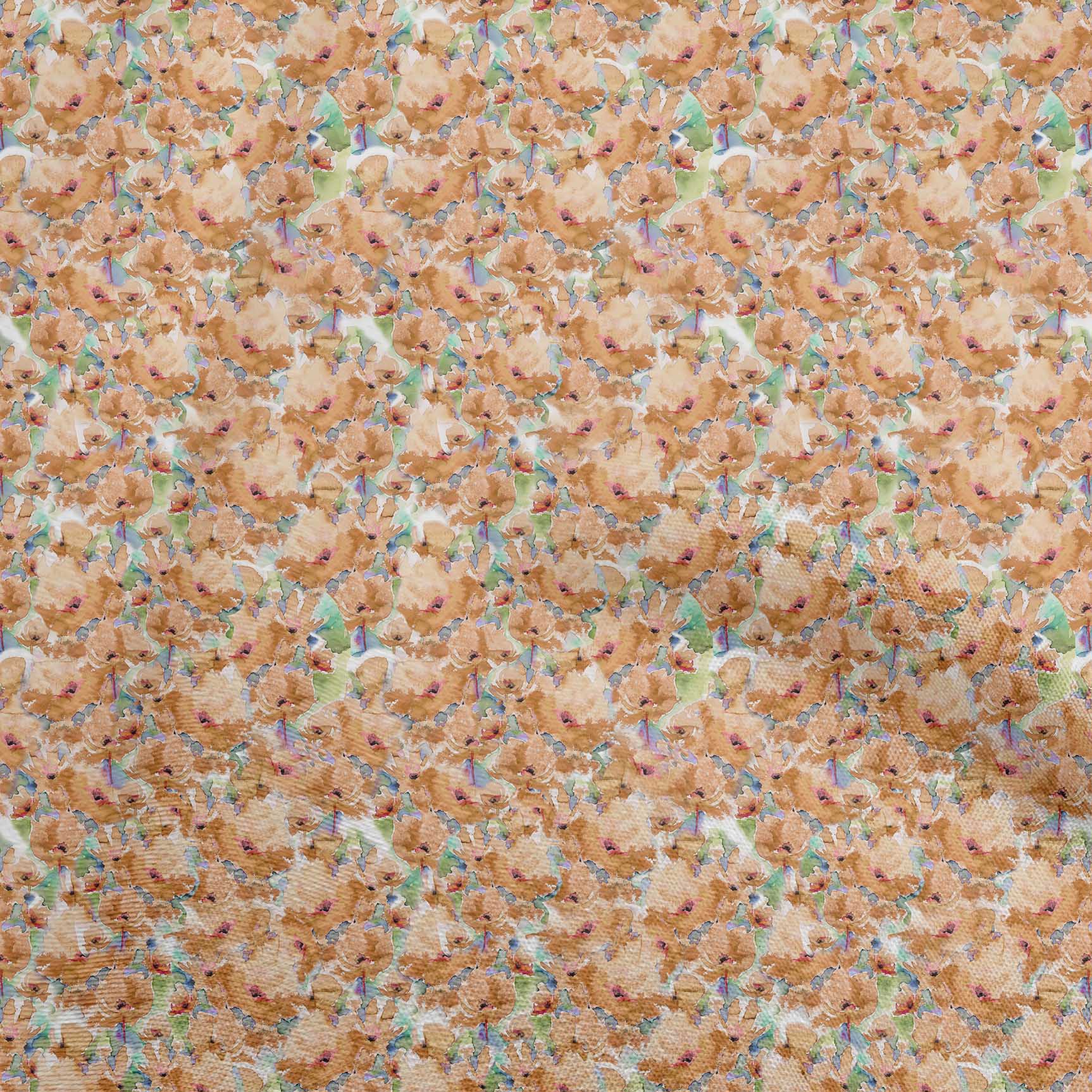 

oneOone Cotton Poplin Medium Blue Fabric Abstract Floral Sewing Craft Projects Fabric Prints By Yard 42 Inch 42 Inch Wide - Viscose Chiffon помаранчевий