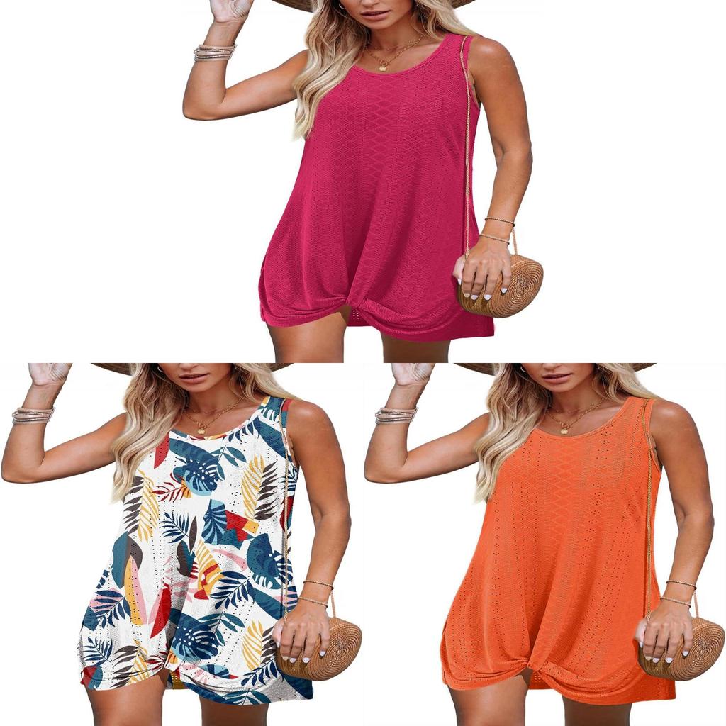 Polyester Splicing Aline Minikleid mit verdrehtem Knoten für den Sommer-Strandurlaub