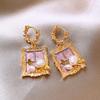Monet Garden Purple Baroque Pearl Earrings - Vintage Style, Luxury Women's Studs