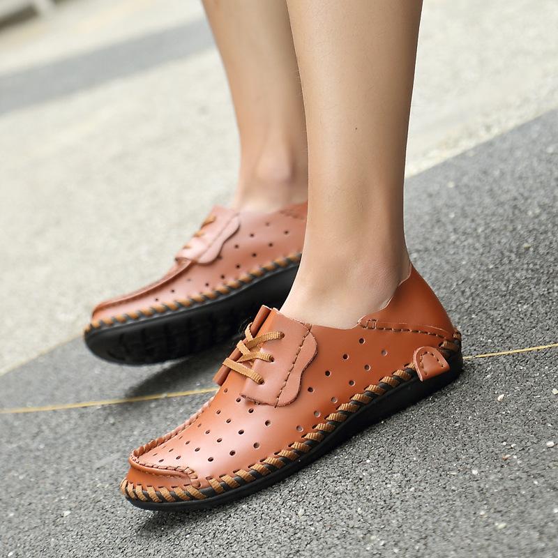Scarpe da Uomo Taglie Forti Primavera e Autunno in Pelle Integrale Casual Trendy Britanniche da Lavoro Basse Scarpe Trendy