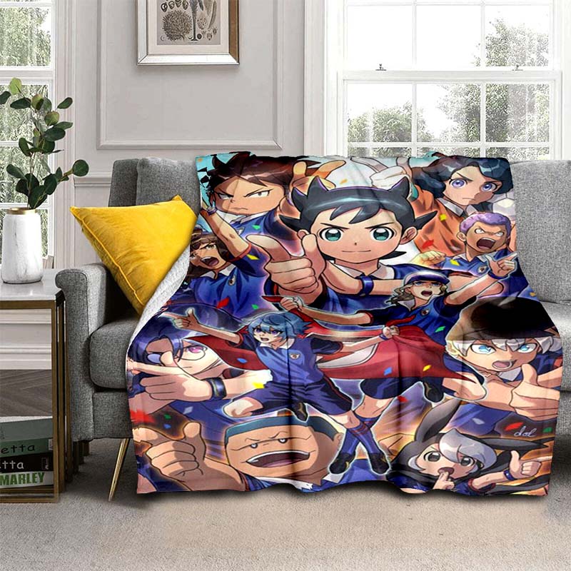 Anime Blankets Inazuma Eleven Blanket Soft Cartoon Blanket Flannel Throw Blanket Bed Sofa Blanket Chair Cover Blanket Home Decor
