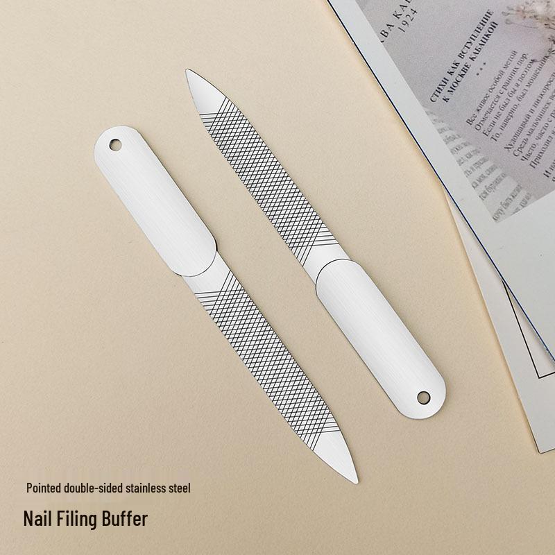 

Новая двусторонняя пилка для ногтей из нержавеющей стали - шлифовальная машинка для поверхности ногтей для красоты