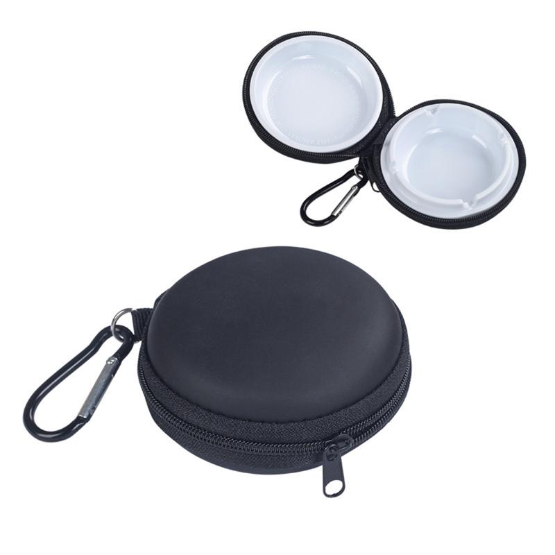 Lightweight Eva Portable Ashtray With Keychain Anti-Smog Ashtray With Outer Bag Cover Car Travel Ashtray