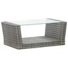 4 Piece Garden Lounge Set with Cushions Poly Rattan Grey
