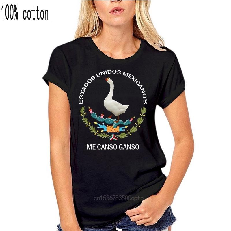 

Escudos Dos Mexiconos Me Canso Ganso Funny Amlo Election Black T-Shirt Plus Size Tee Shirt 3XL чорний
