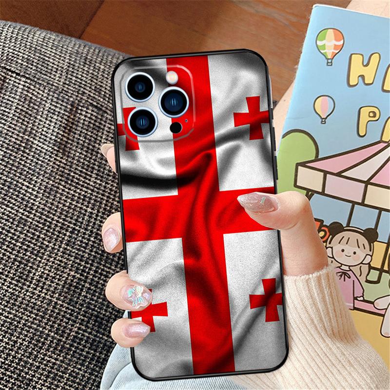 Georgia Flag Phone Case For iPhone 14 16 15 Pro Max 11 12 13 Pro Max Mini XR 16e 16 15 Plus Bumper Cover