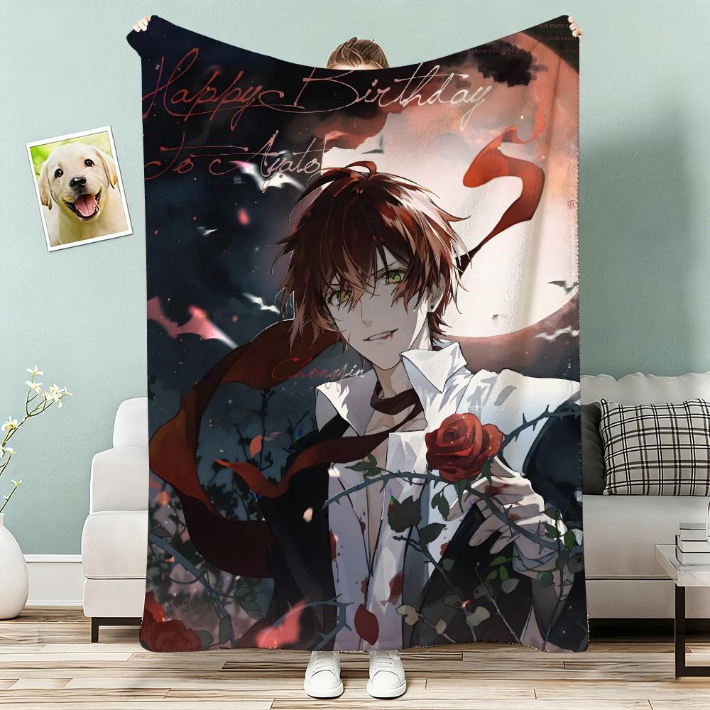 Anime D-Diabolik Lovers Movie Throw Lightweight 240g Flannel Blanket Soft Skin-friendly for Summer Cooling