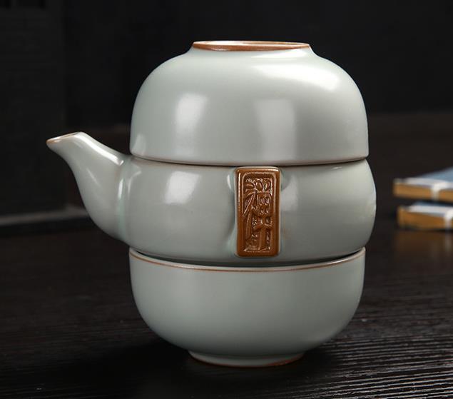 Cestovní čajový set v různých stylech, vysoké kvality, krásný a elegantní Gaiwan, čajová konvička a šálky, porcelánový čajový set, 1 čajová konvička, 1 čajový šálek