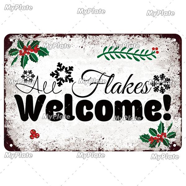 [MyPlate] Christmas Metal Sign Vintage Tin Sign Bar Decorative Plaque Home Decor Bar Wall Sticker Party Poster Gift