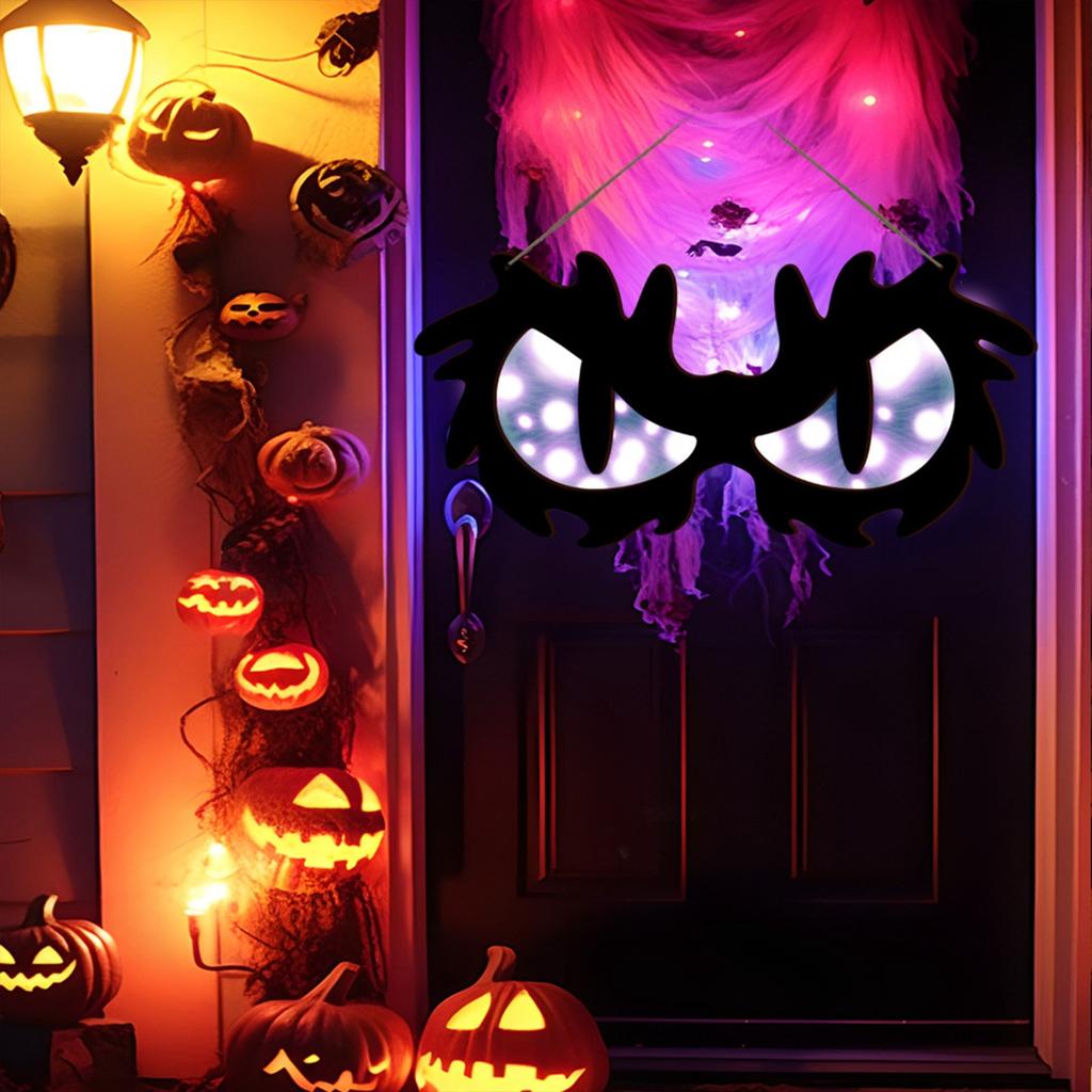 Halloween Decorative Like Eye Lights, Wooden Halloween Eye Lights, Suitable For Home, Walls And Window