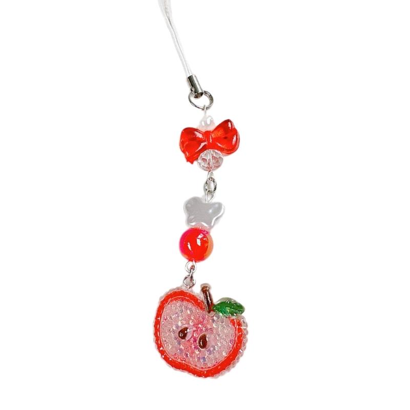 Eye Catching Phone Charm Unique Fruit Keyring Delicate Keychain Phone Accessories Bag Pendant for Purse Backpack