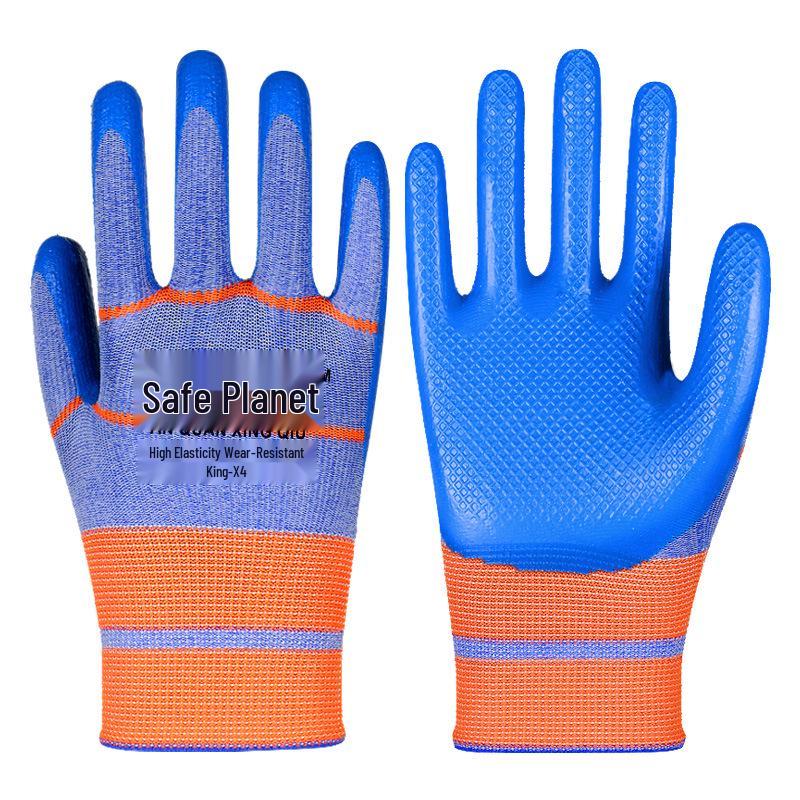 Reinforced Nitrile Anti-Stab Non-Slip Work Gloves for Construction and Oil Resistance