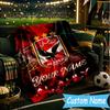 Custom Name Al Ahly Fc Crest Design Flannel Blanket, Use for Birthday/Holiday Gift, Soft Blanket for Sofa/Bed/Camping/Office, Home Decor