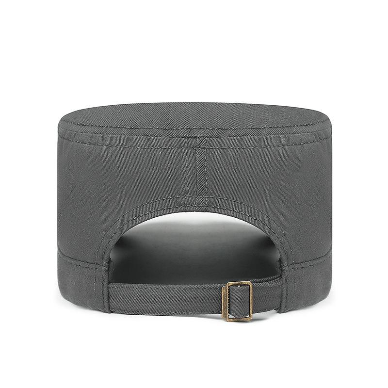 Men's Sunshade Sunscreen Outdoor Flat Top Hat Embroidered Letter Cap Military Caps Army Visors Hat Training Cadet Caps