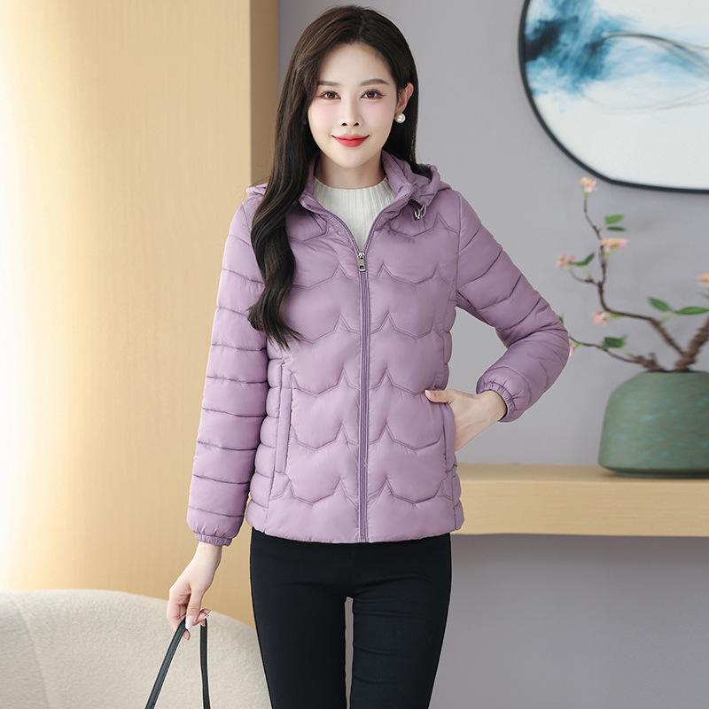 

Пуховик новый короткий легкий и тонкий хлопковый жакет маленький утолщенный модный холодостойкий теплый хлопковый жакет 6XL-150-82.5kg лавандовый