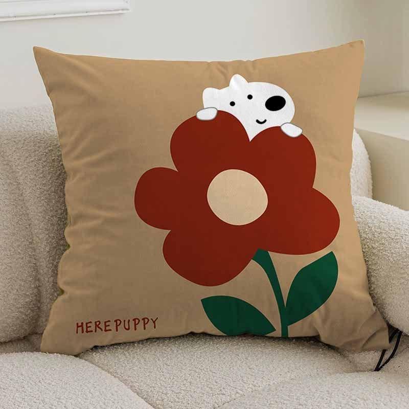 Cartoon-Tier-Kissenbezug Sofa Wohnzimmer Kissenbezug Büro Lendenkissen Nachttisch quadratischer Kissenbezug abnehmbar und waschbar