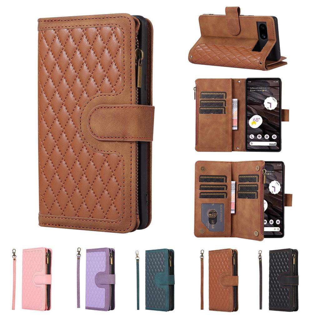 High-End Diamond Buckle Wallet Case for Google Pixel 7A