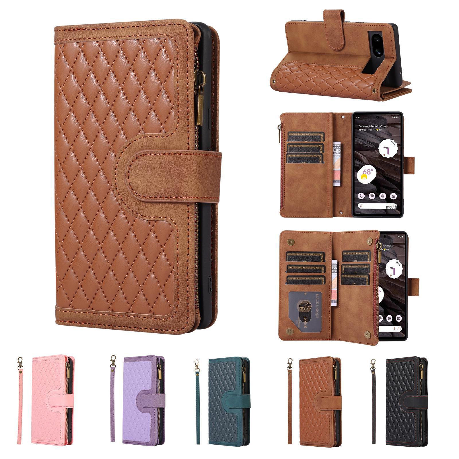 

Стильный высококачественный чехол-кошелек Diamond для Google Pixel 7A pixel 8PRO коричневый