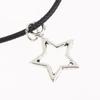 Dvouvrstvý černý korálkový hvězdicový choker náhrdelník Punk pentagram kožené šňůrky Náhrdelníky pro ženy dívky