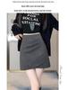 Chic Plaid Woolen A-Line High-Waisted Skirt: Stylish, Slimming, and Versatile for Autumn/Winter