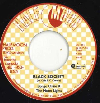 

7-дюймовая пластинка BONGO OSSIE, MOON LIGHTS / SUPER 8 - Black Society / Черная версия HS52 Half Moon FR 2024 Регги, Ска и Даб