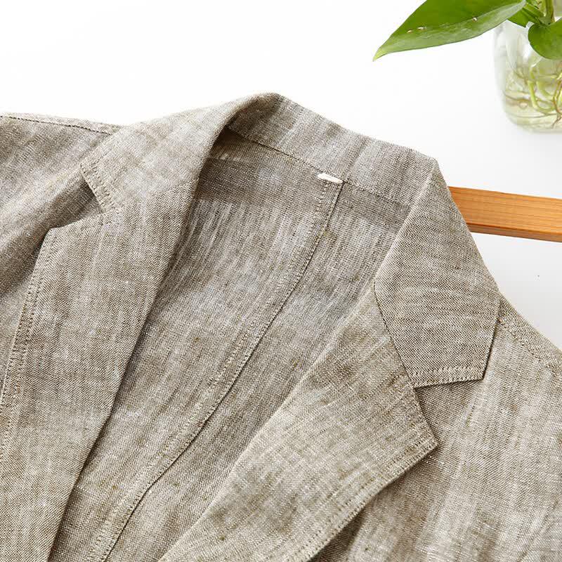 Men's 100% Pure Linen Casual Suit Jacket