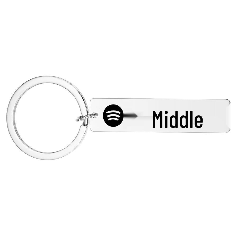 2023 Personalized Spotify Music Code Keychain with Laser Engraved Photo - Stainless Steel 50x12mm