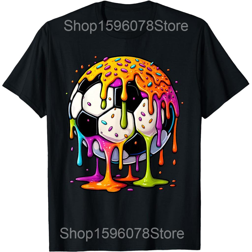 Cool Soccer Ball Graphic Youth Soccer T Shirt Cotton Humor Streetwear Tee Shirt Short Sleeve Unisex Loose Clothing