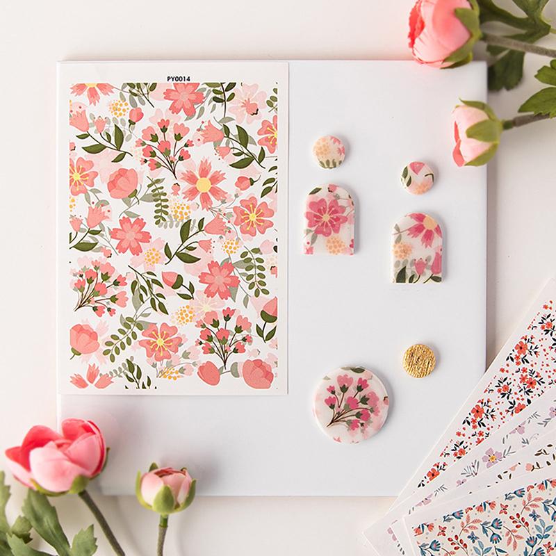 Polymer Clay Watercolor Transfer Paper Engraving Printing Modeling Decorative Paper Soft Pottery Earrings Jewelry Coloring Tools