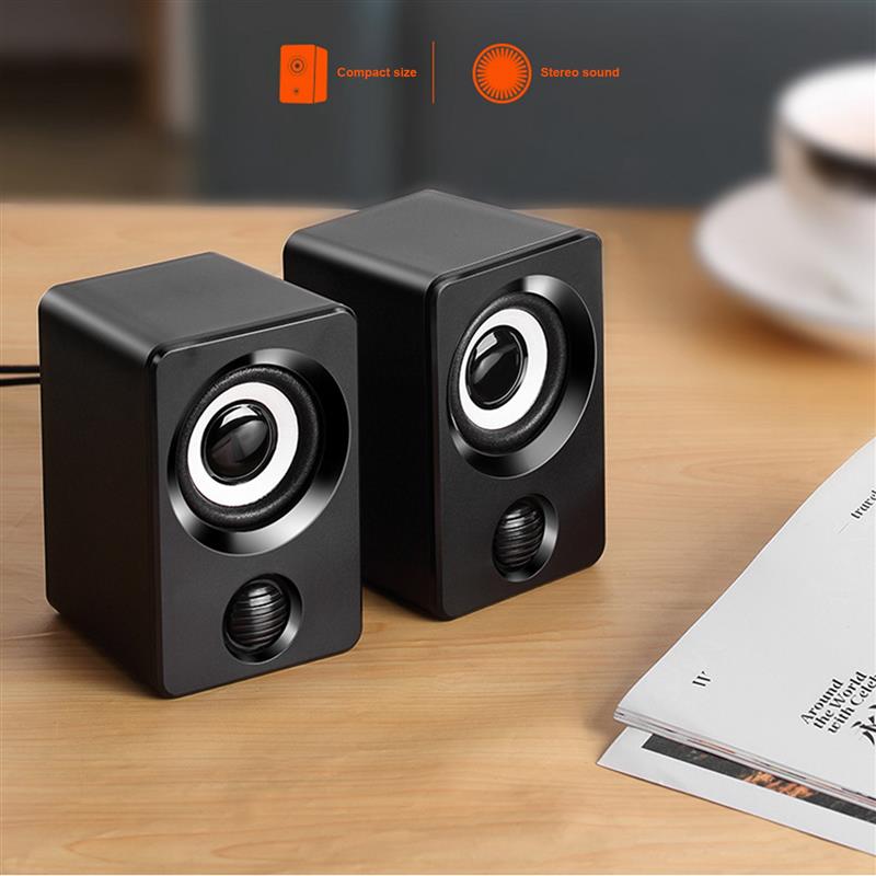 USB Mini Small Speaker Computer Audio Stereo Subwoofer Speaker Home Wired Desktop Speaker for Laptop Desktop Computer