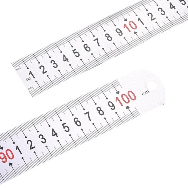 Stainless Steel Ruler with Inches Centimeters Scales Math Measuring Ruler Geometry Drafting Tool for Drawing Drafting