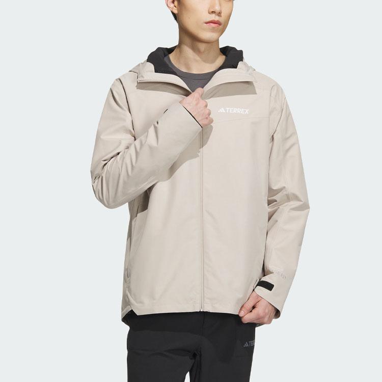 adidas Three-In-One Rain.Rdy Outdoor Waterproof Soft Shell Jacket Men Jackets Light-Khaki IL8973