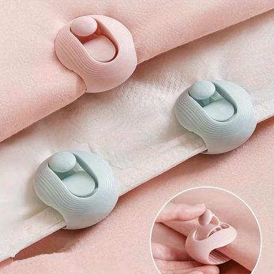 6pcs Round Gripper Clips - Non-Slip Quilt Holders for Secure Bed Sheets & Blankets - Needleless Fasteners In Mixed Colors