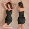 Sex Underwear Seduction Uniform V-Neck Suspender Double Layer Overlap Dress Passion Women's Pajama Set