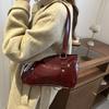 Yogodlns New Fashionable Oil Wax Leather Cylinder Handbag Women's Commuter Crossbody Bag Pure Color Crossbody Bag Retro Style