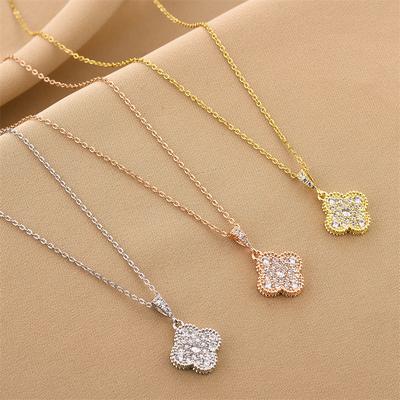 Fashion Luxury Four-Leaf Clover Necklace Women's Flower Pendant Titanium Steel Necklaces Versatile Necklace Jewellery Accessories