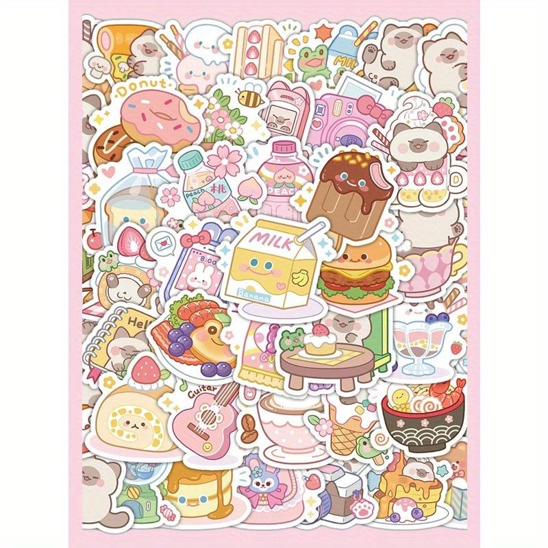 

60PCS Stickers Cute Decoration Stickers Vinyl Waterproof Stickers For Water Bottle, Computer, Laptop, Phone, Luggage, Notebook Back To School one-size розовый