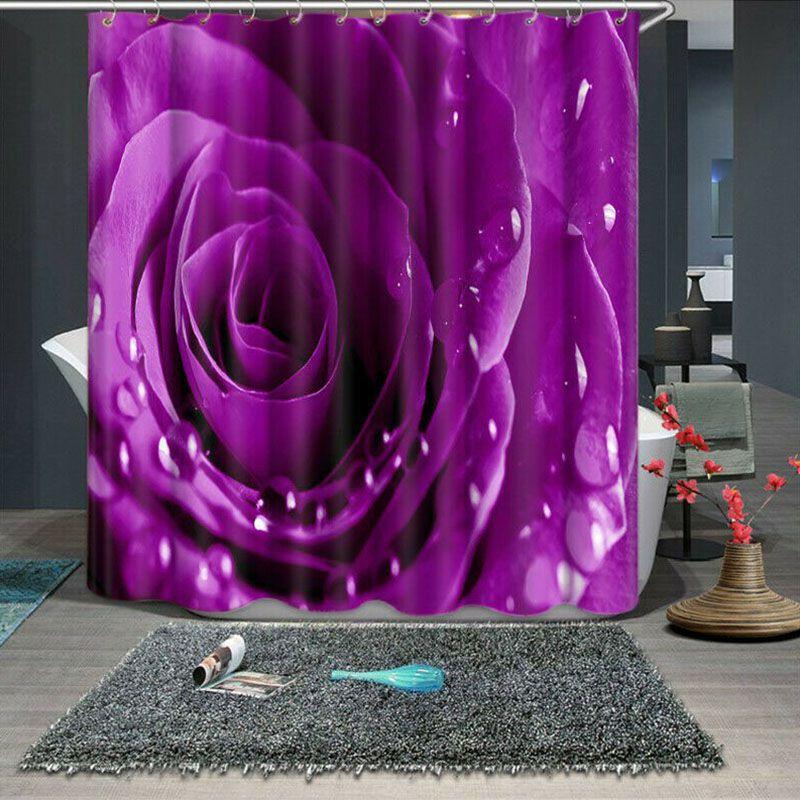 Eye-catching Waterproof Shower Curtain Featuring Unique 3d Floral Patterns For Your Bathroom