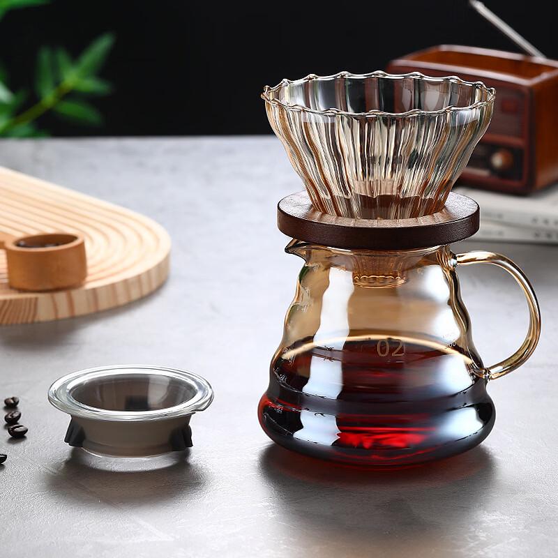 Glass Pour Over Coffee Dripper with Bamboo Base