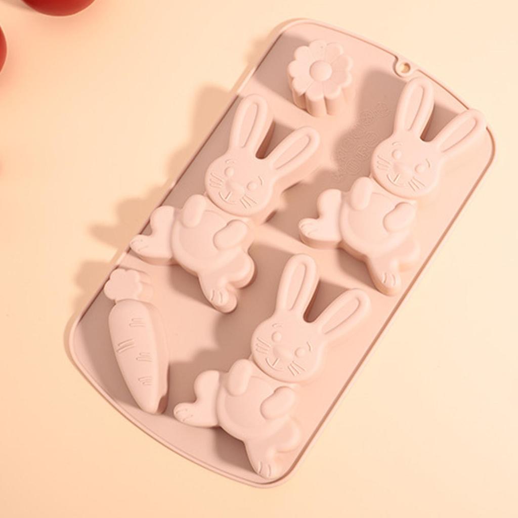 Easter Silicone Mold Cake Chocolate Cookie Baking Mould Rabbit Colored Holiday Easter Decoration Kitchen Bakeware Tools