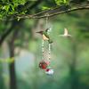 M-Modern-Stained Glass Feeder Wind Chime Bird Water Feeder To Feed Birds Durable Easy Install Easy To Use A