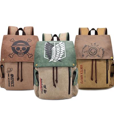 Anime-Rucksack zum Angriff auf den riesigen One Piece Naruto, der den Schüler umgibt, lässige Canvas-Schultasche