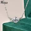 Rrjzz 2Carat Round Cut Solitaire Lab Imitation Diamond Pendant Necklace Moissanite Necklace for Women D Color VVS1 GRA Certified