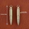1PC Creative Brass Bullet Shape Portable Mini Rotatory Ballpoint Pen Signature Pen Multi-functional Car KeyChain Pendant