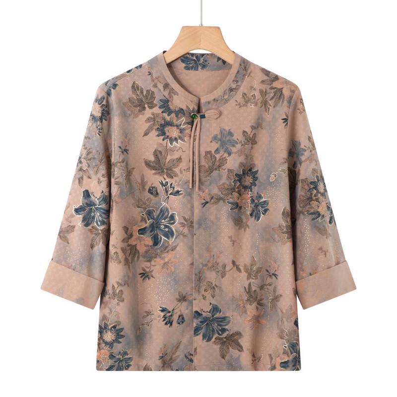 Women's Floral Seven-Sleeve Summer Blouse