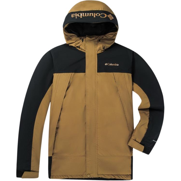 Columbia Omni-Heat Outdoor Waterproof Insulated Breathable Hooded Ski Jacket Men jackets Brown WE4984-257