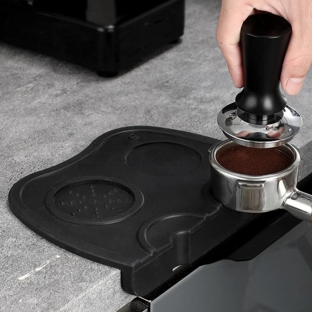 Rutschfeste Pulververteilermatte Mattschwarz Kaffee-Ecke Pad Espresso Kaffee Tamper Matte Home Cafe