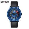 Sanda Meilleure Vente 1088 Montre pour Adolescent: Personnalisé, Cadran Rotatif 3D, Tendance, Quartz Étanche.