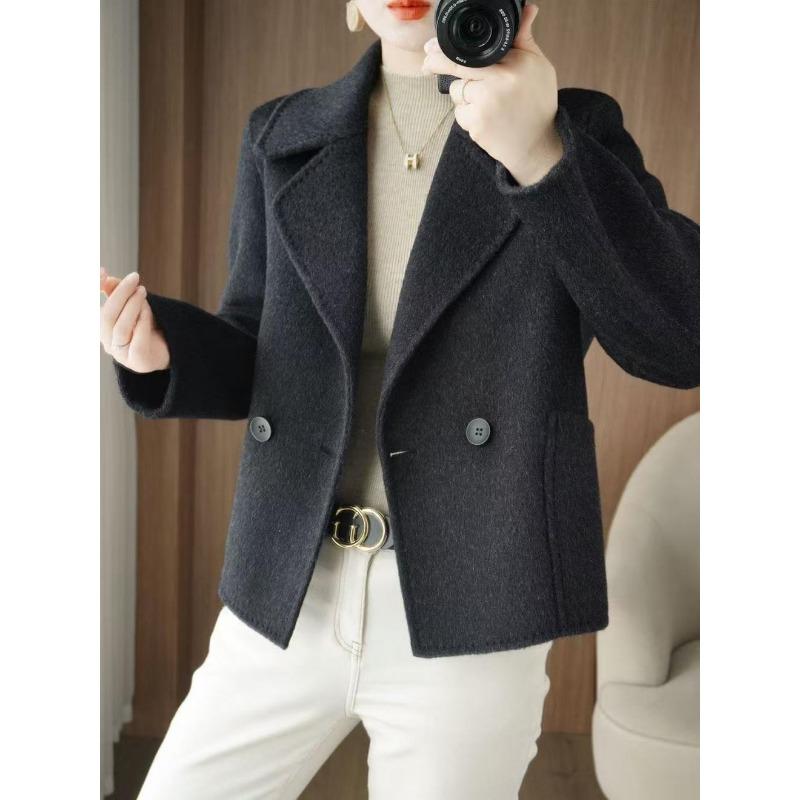 Damen S Kurzer Wollmantel Warme Wintermode Oberbekleidung